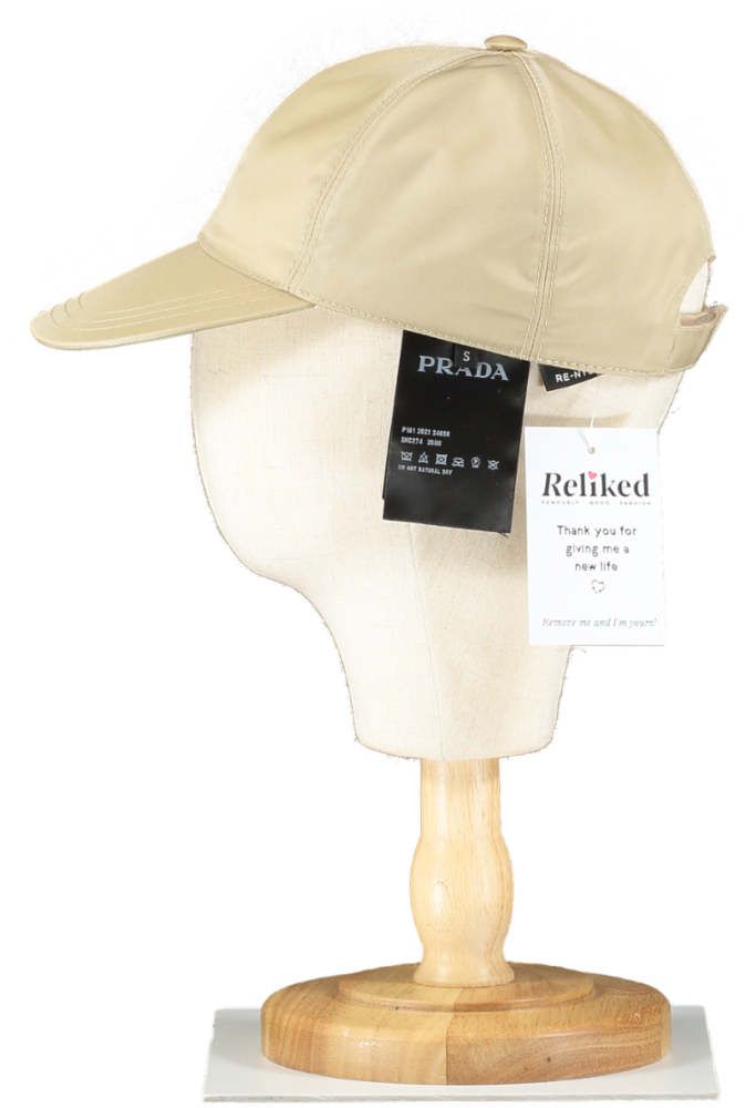 Prada Beige Re-nylon Enamel-logo Adjustable Baseball Cap UK S