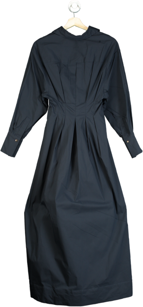 Karen Millen Navy Poplin Balloon Sleeve Woven Shirt Dress UK 6