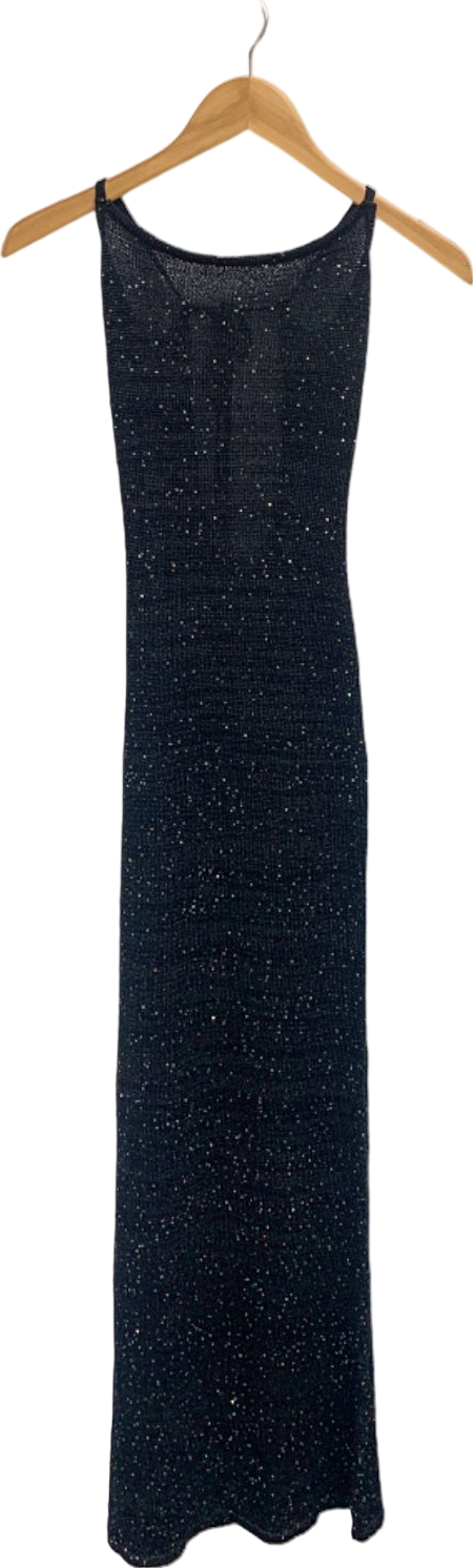 White Fox Black What A Treat Sequin Knit Maxi Dress UK S