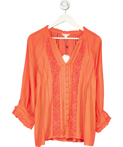 Monsoon Orange Hattie Lace Insert Top UK L