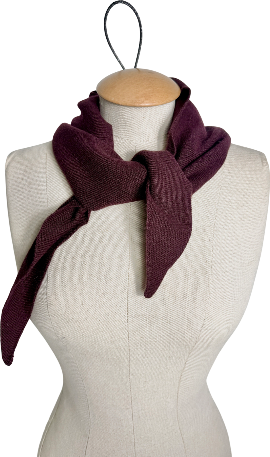 Mint Velvet Red Cotton Blend Triangle Knit Scarf One Size