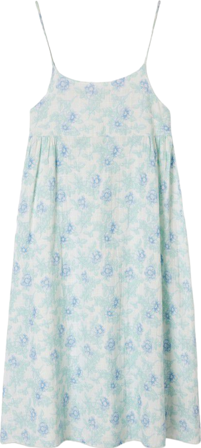 American Vintage White Strappy Cotton Floral Print Cotton Summer Dress UK XS/S