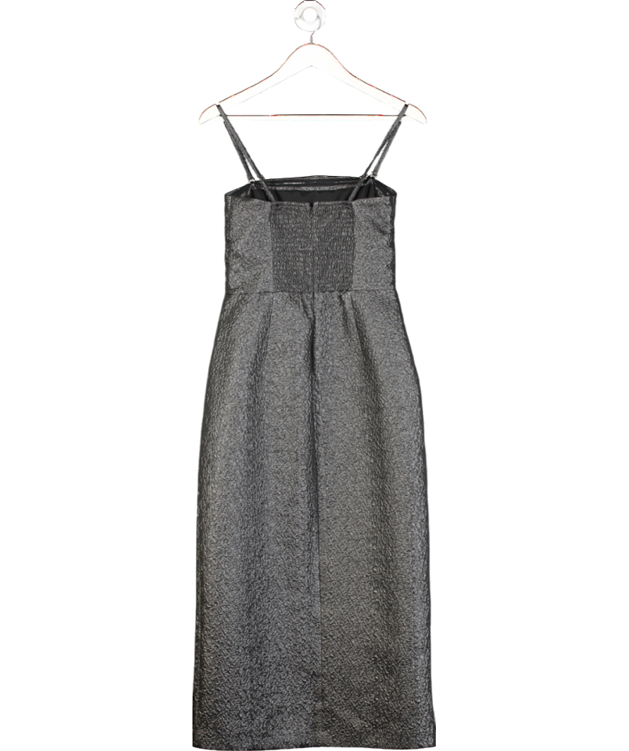 Abercrombie & Fitch Black Textured Strappy Midi Dress UK S