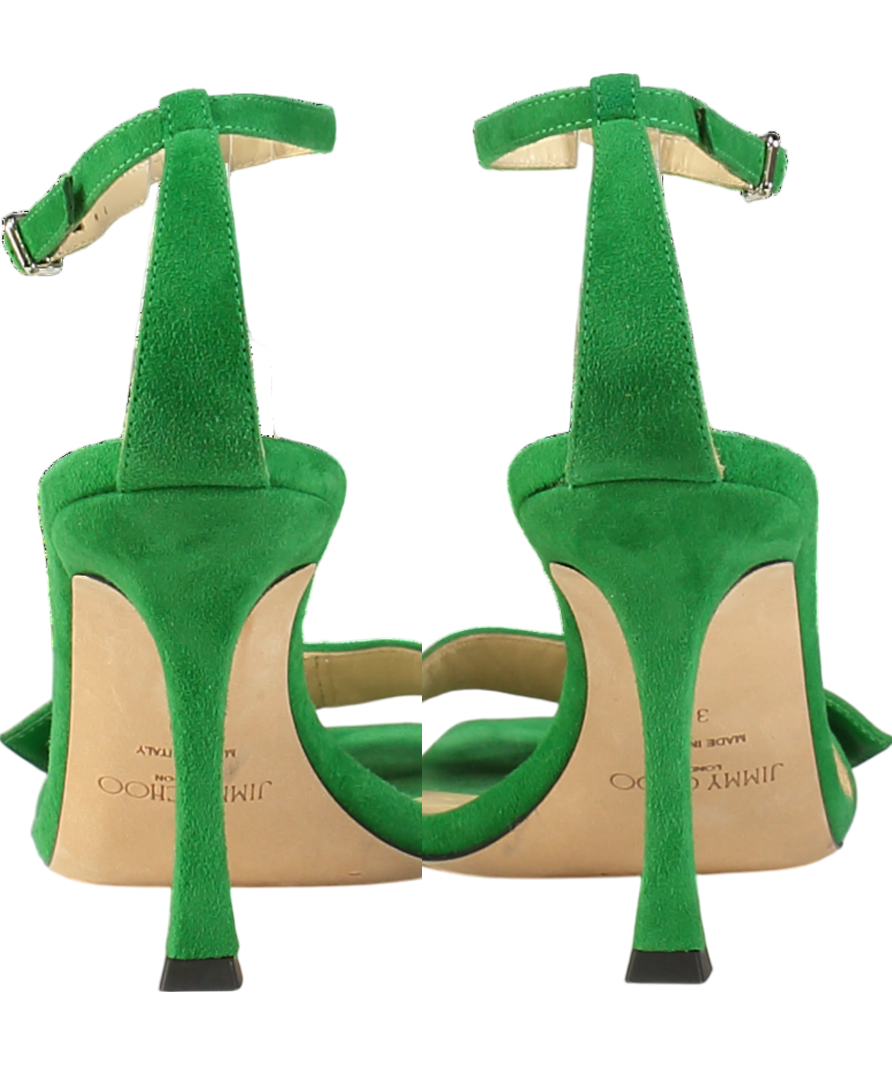 Jimmy Choo Green Marsai 90 Suede Sandal UK 6 EU 39 👠