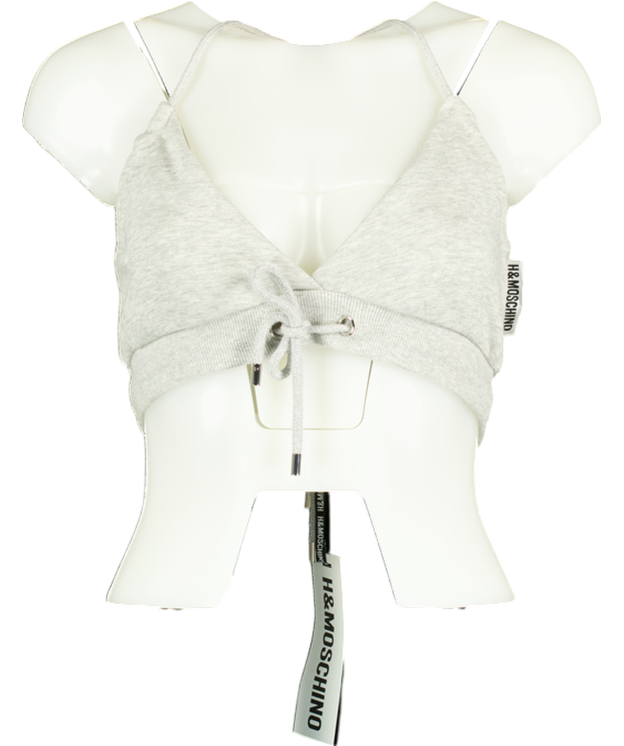 H&M Grey X Moschino Halter Neck Bra Top UK 8
