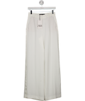 ZARA White Pleated Wide Leg Trousers UK XS