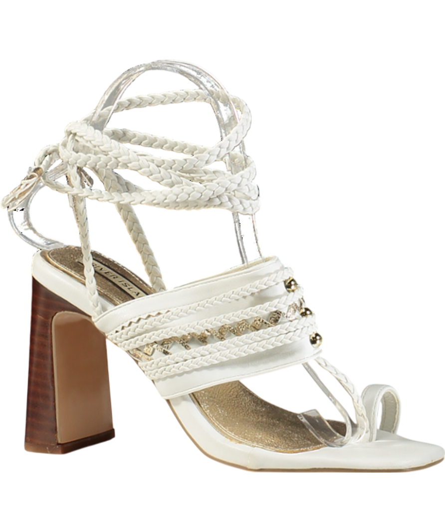 River Island Jersey White Strappy Heels UK 3 EU 36 👠