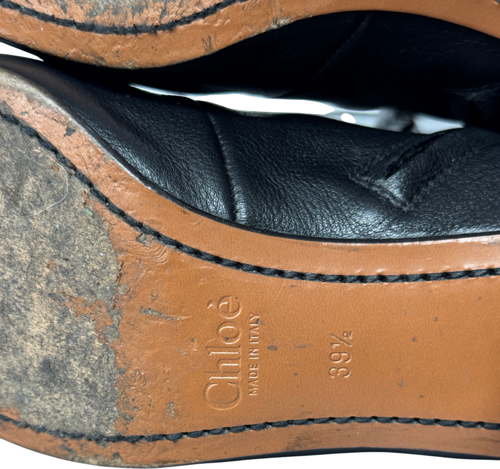 Chloé Lexi Black Ankle Leather Double Zipper Block Heel Boots UK 6.5 EU 39.5 👠