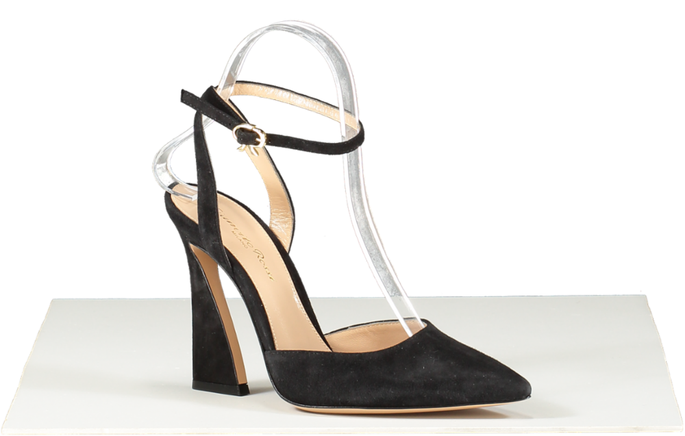 Gianvito Rossi Aura Suede Ankle-strap Pumps In Black UK 3 EU 36 👠