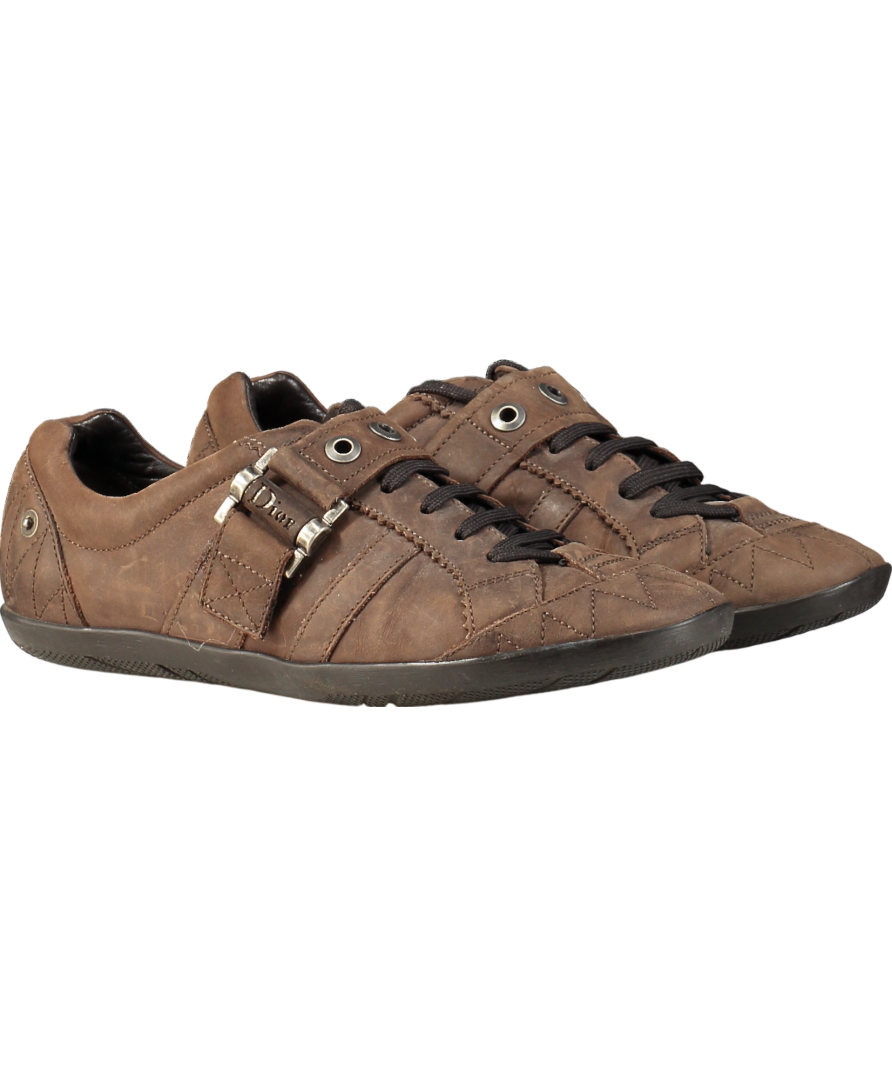 Dior Brown Nubuck 2000s Buckle Trainers UK 7.5 EU 40.5 👠