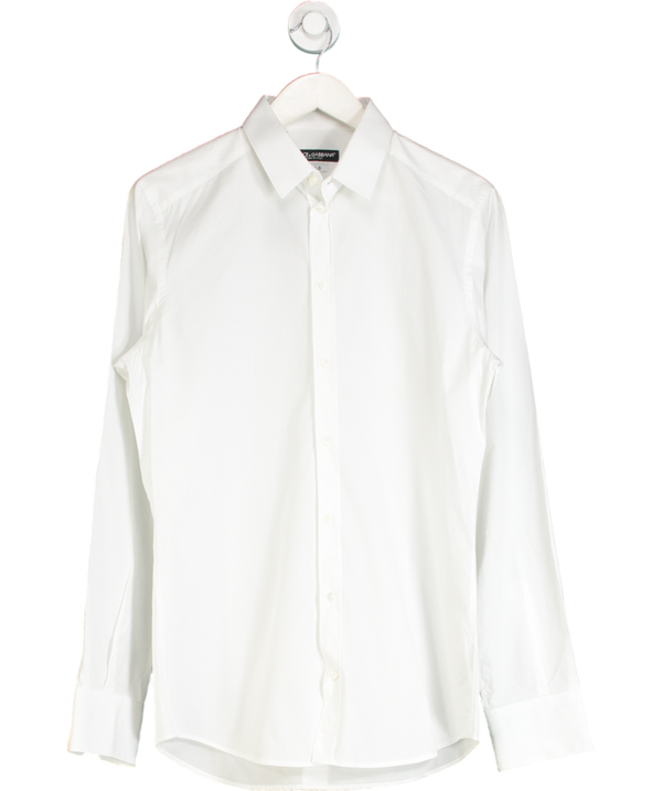 Dolce & Gabbana White Cotton Gold Fit Shirt UK 40" CHEST