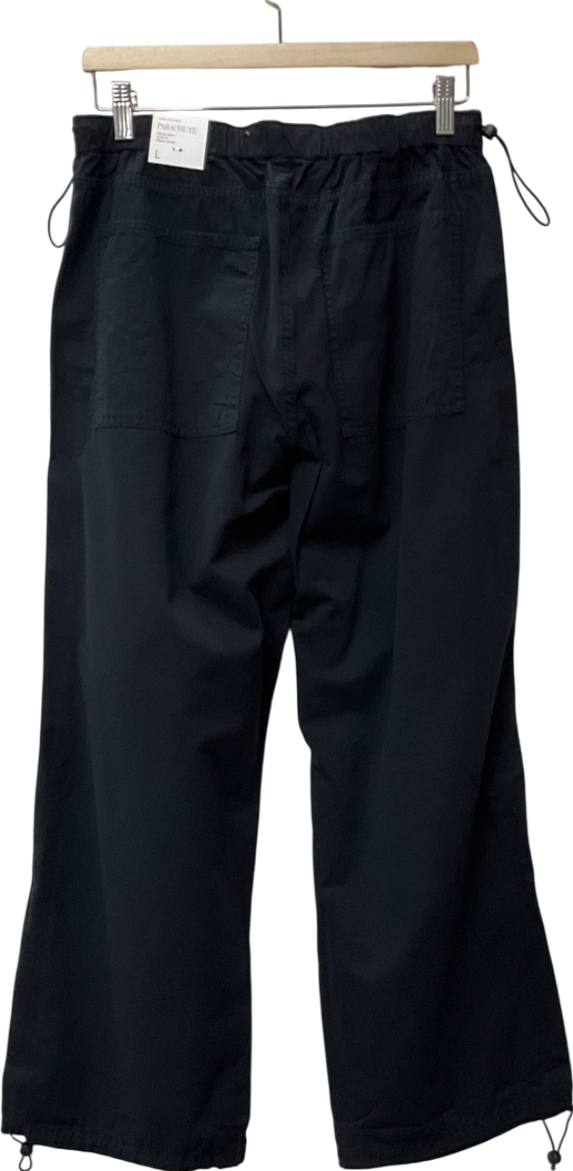 MANGO Black Parachute Pants UK L