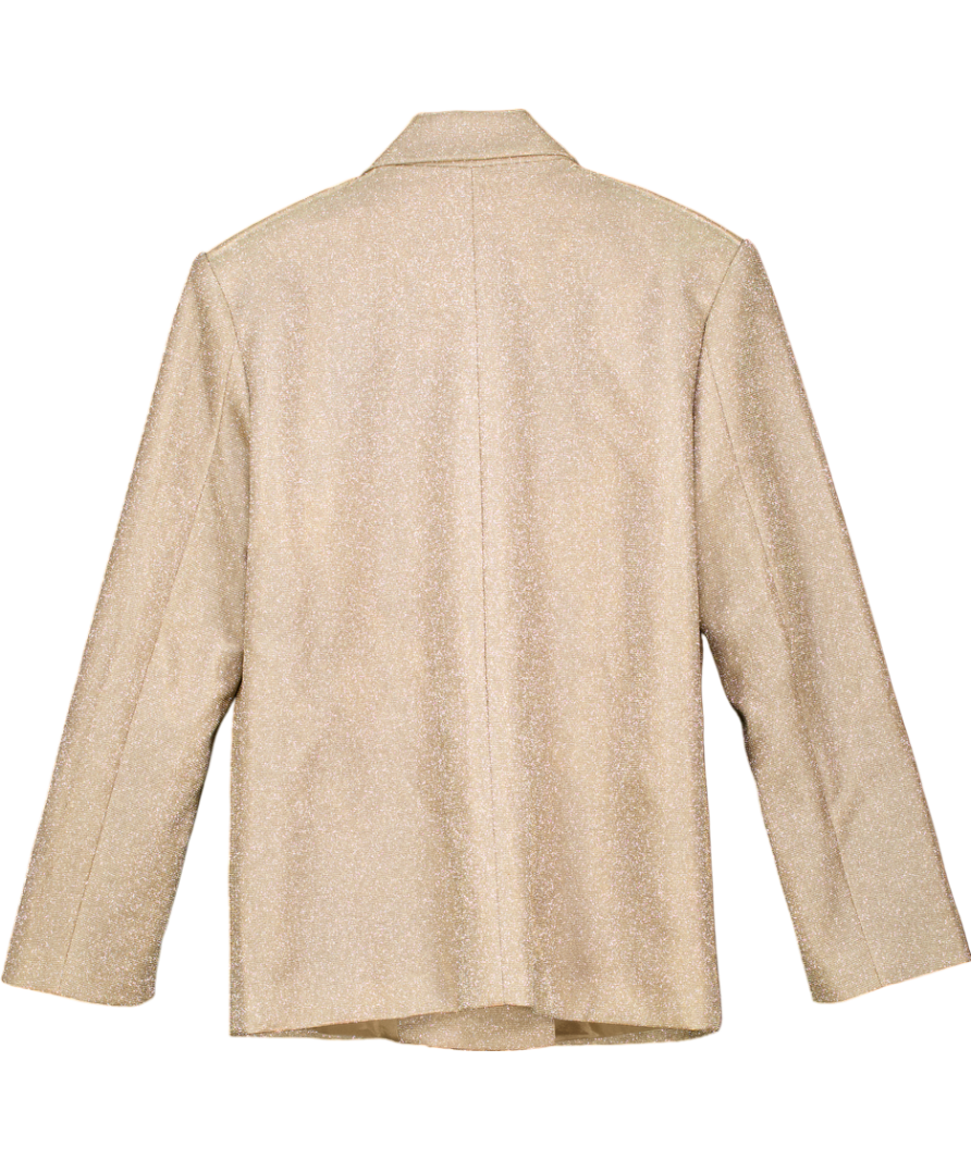 SLA the label Metallic Bronze Glitter Oversize Blazer UK XS