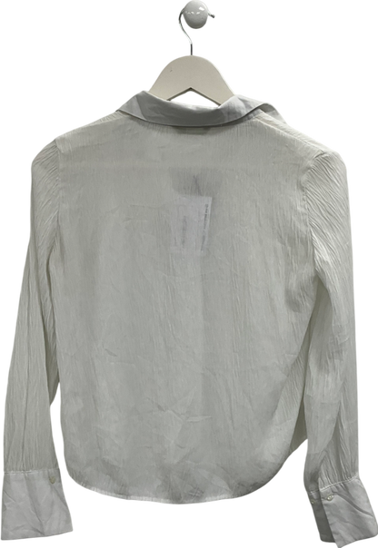 M&S White Crinkle Blouse UK 8