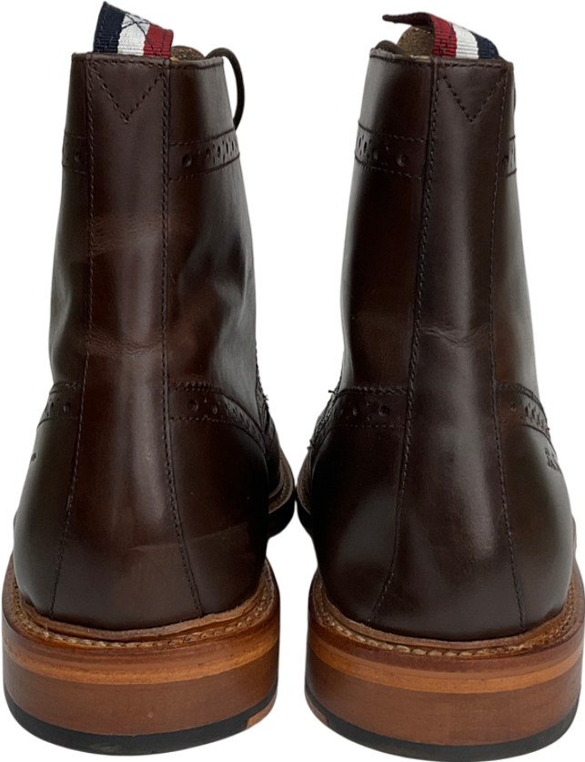 Ben Sherman Brown Duke Leather Brogue Boots Tan UK 10 EU 44 👞