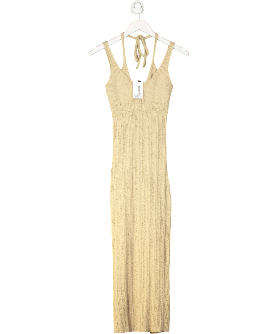 H&M Beige Knit Midi Dress UK XS