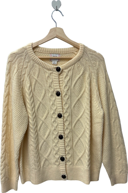 BDG Cream Cable Knit Cardigan UK S