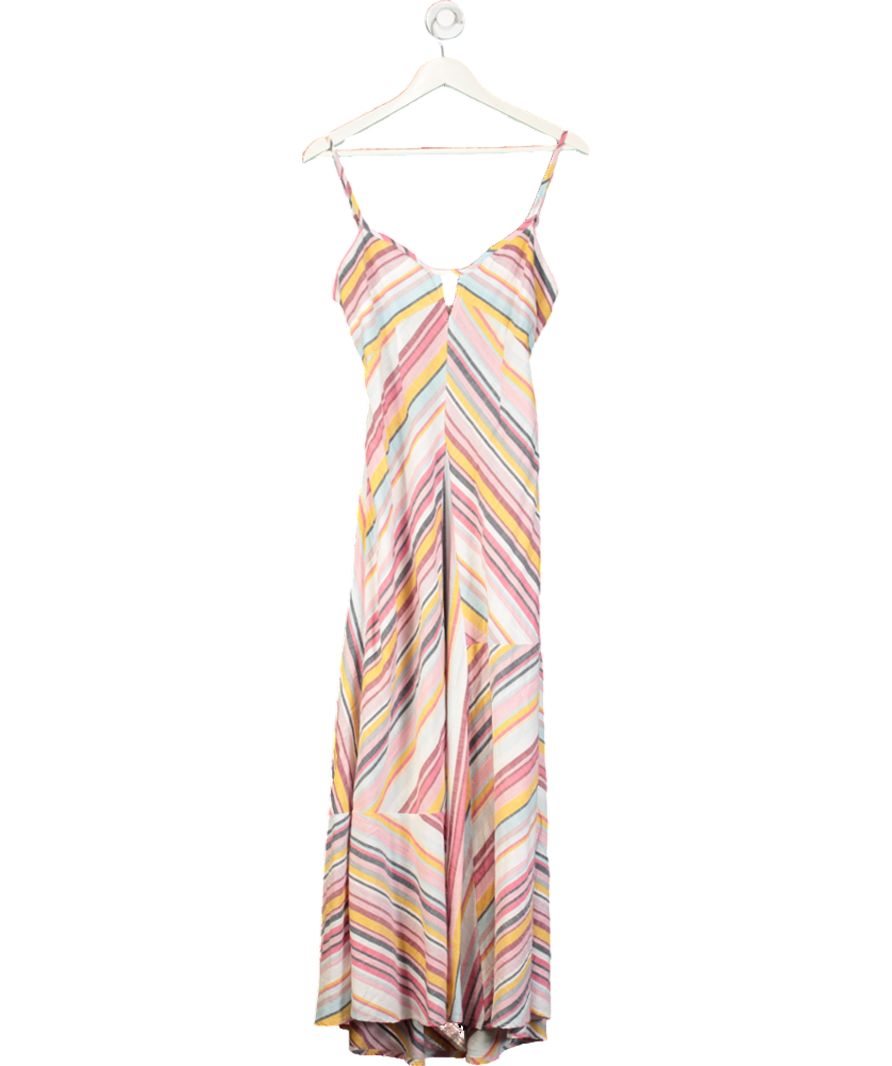 Anthropologie Pink Striped Maxi Dress UK L