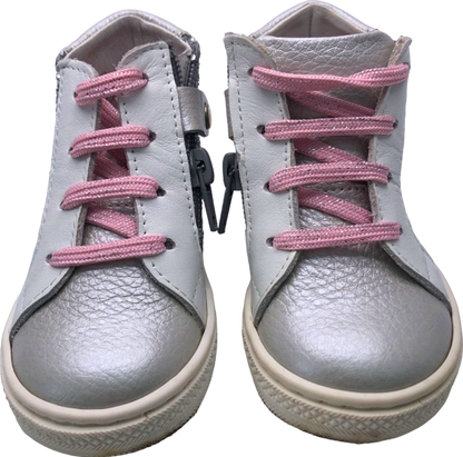 Papouelli Silver Pink Glitter High-Top Trainers Toddler Size 20