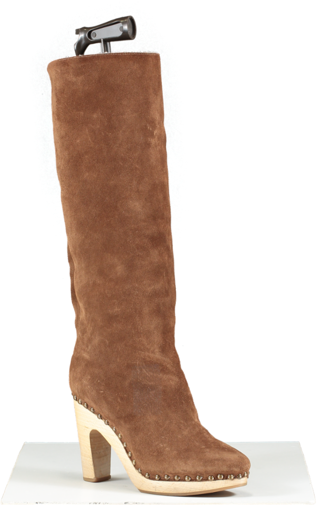 Alvaro Gonzalez Brown Suede Knee High Boots UK 5 EU 38 👠