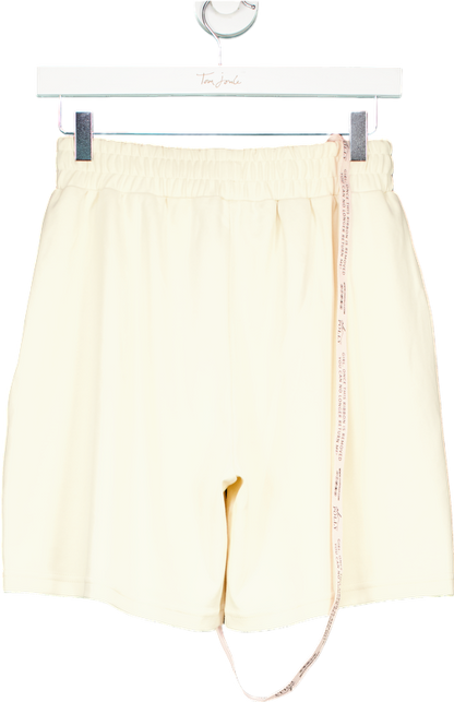 Oh Polly Sport Cream Elasticated Waist Shorts UK 10