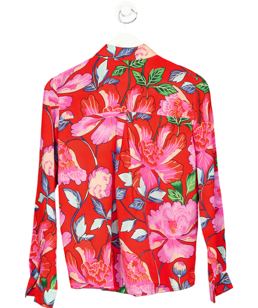 & Other Stories Red Collared Silk Shirt UK 6