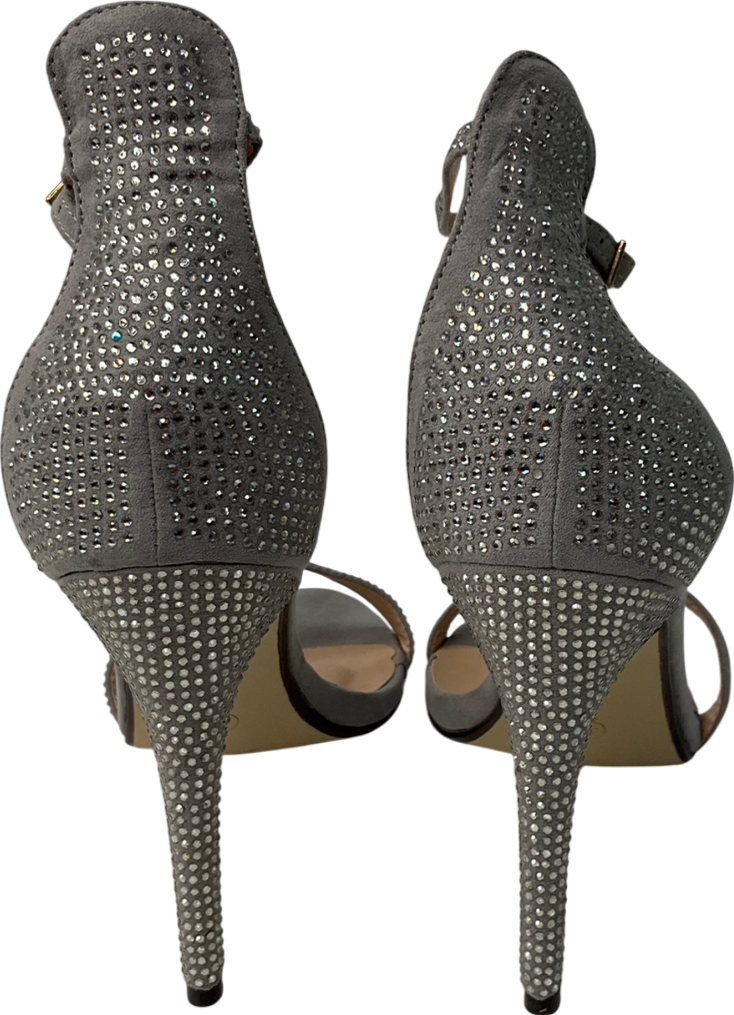 marquiiz Metallic Diamonte Heels UK 7 EU 40 👠