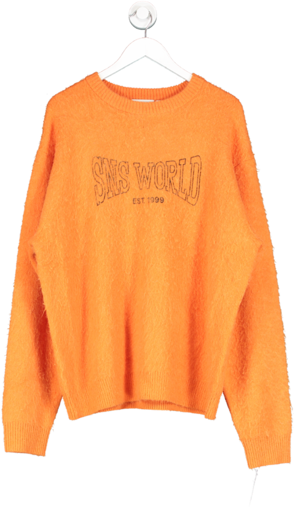 SNS Orange Peeled Wool Knit Sweater UK L