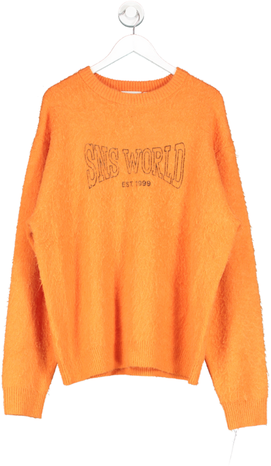 SNS Orange Peeled Wool Knit Sweater UK L