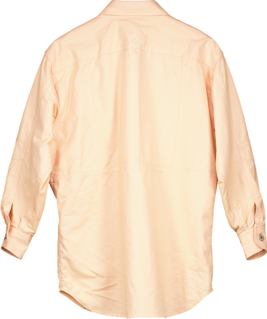 Loewe Pink X Ken Price La Palme Denim Leather Logo Patch Overshirt UK 6