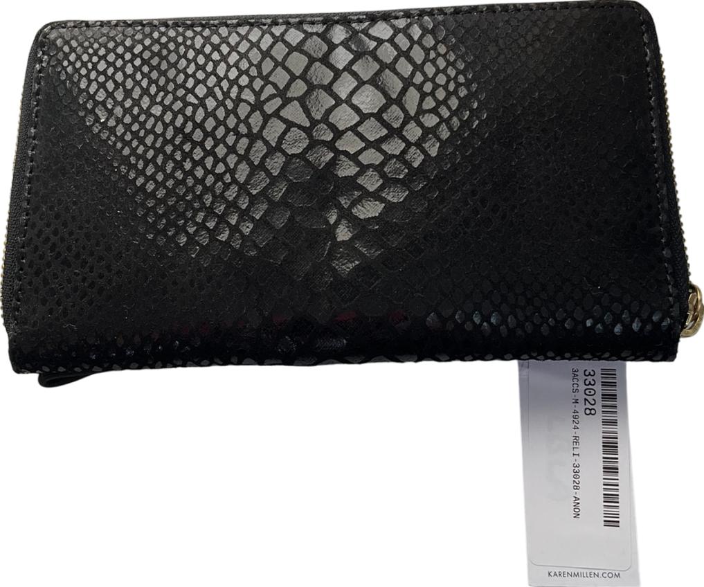 Karen Millen Black Large Leather Purse One Size