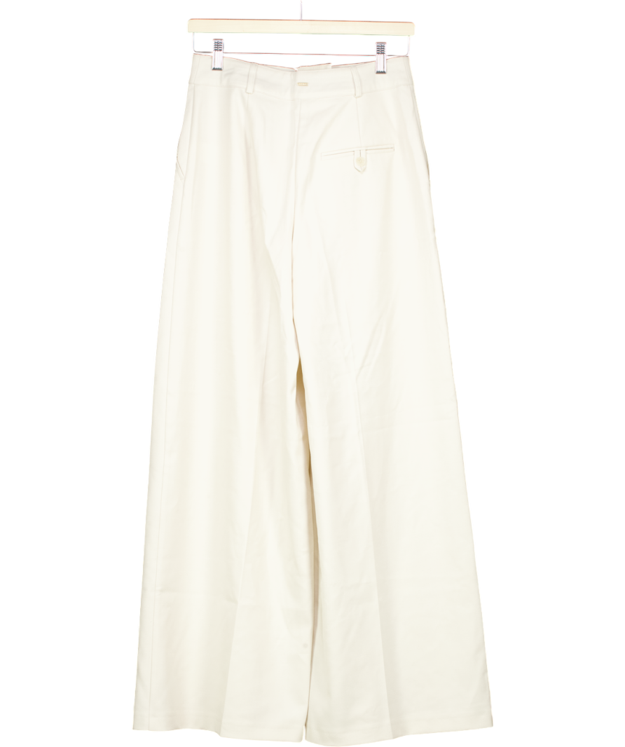 Lounge Cream Wide-leg Tailored Trousers UK XS