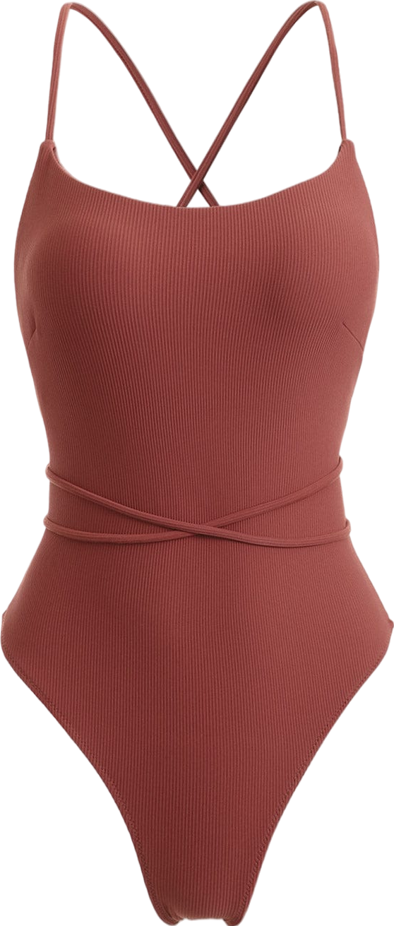 Berlook Red Tie One-piece Swimsuit UK S