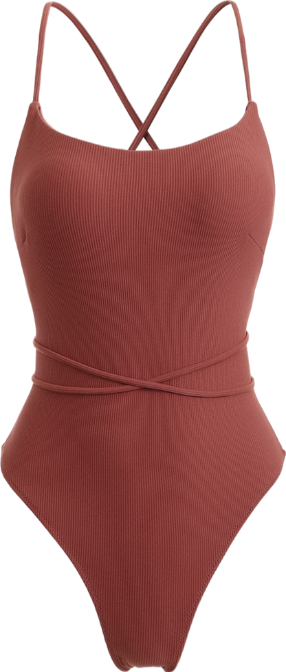 Berlook Red Tie One-piece Swimsuit UK S