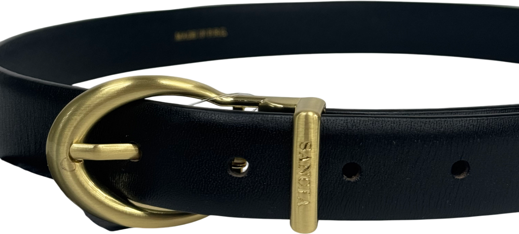 Sancia Black Vegan Leather The Ruota Belt UK S
