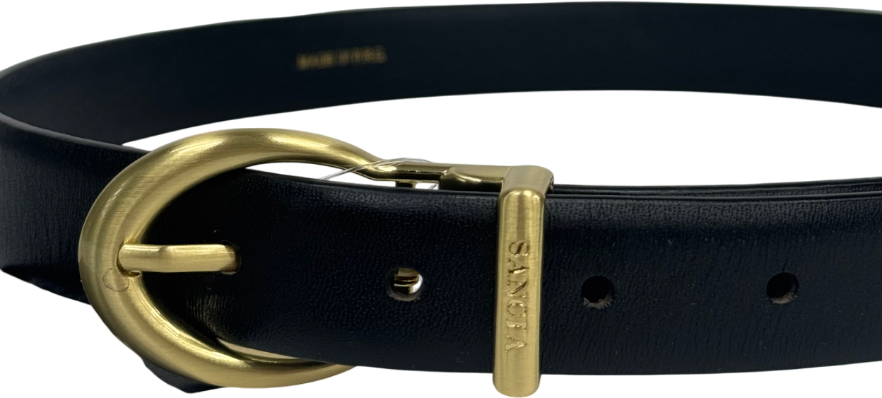Sancia Black Vegan Leather The Ruota Belt UK S