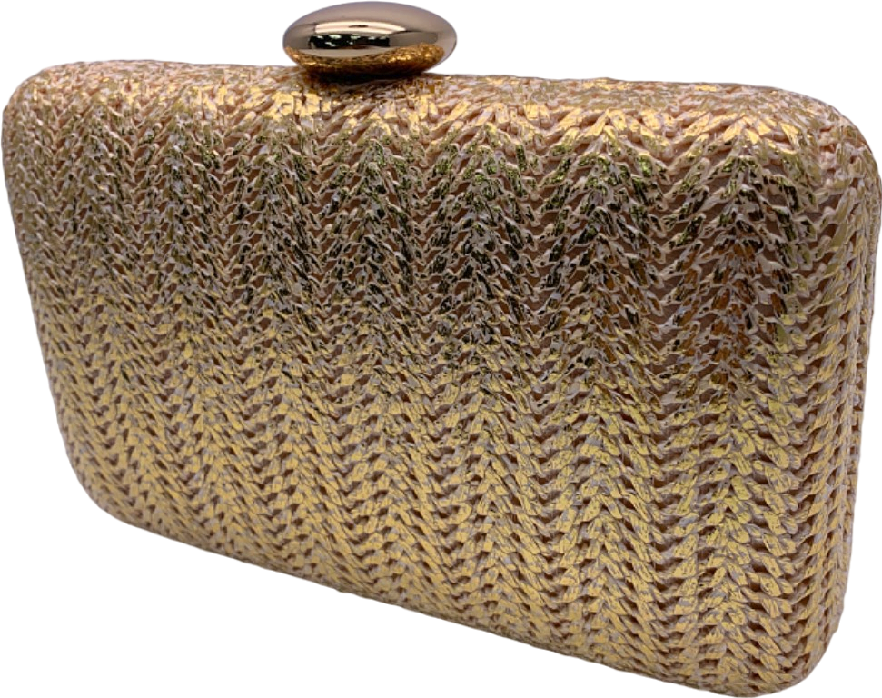 New Look Gold Metallic Raffia Box Bag One Size