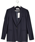 CEFINN Navy Blue Classic Stretch Wool Blend Blazer UK 16
