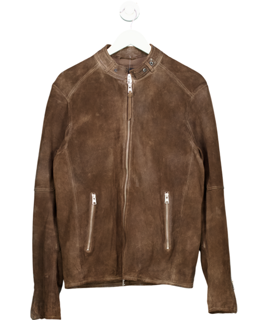 All Saints Brown Grantham Suede Jacket UK M