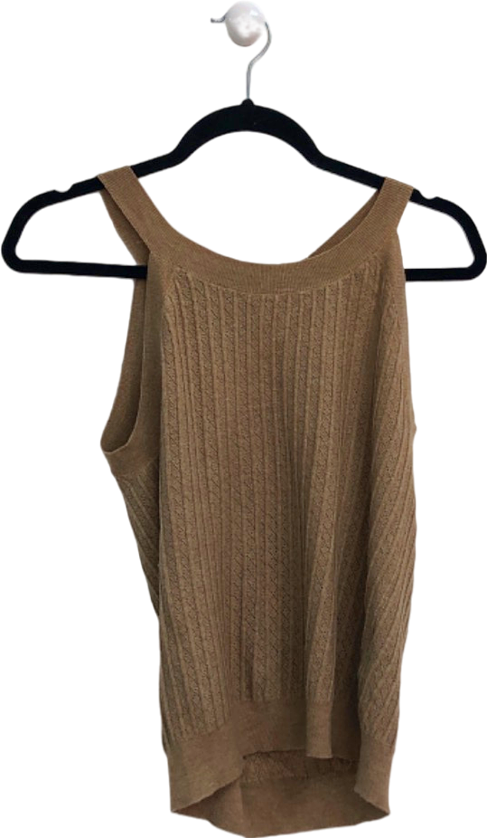 MOTF Beige Sleeveless Knit Top UK M