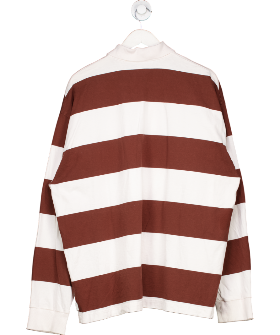 A.P.C. Brown Riley Block Stripe Long Sleeve Polo UK XXXL