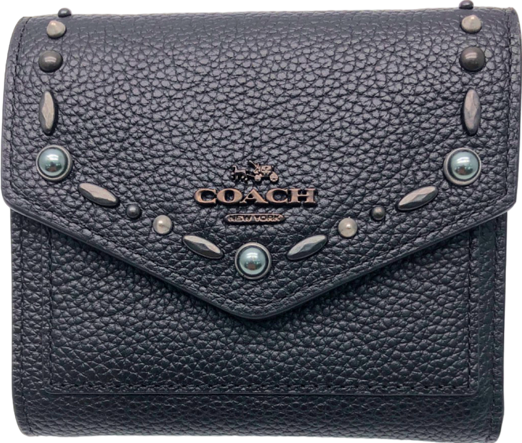 Coach Black Prairie Rivets Small Wallet