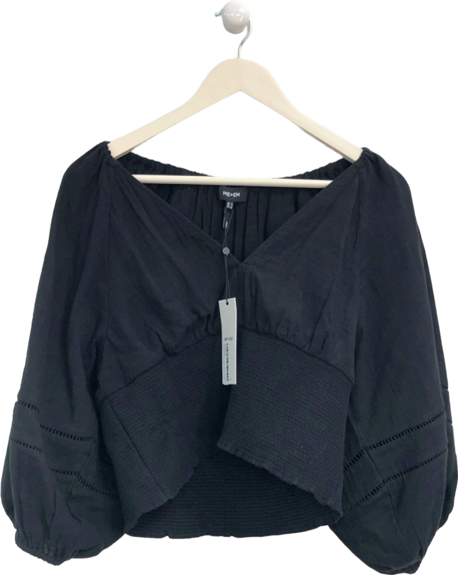 ME+EM Black Off-Shoulder Blouse UK 12