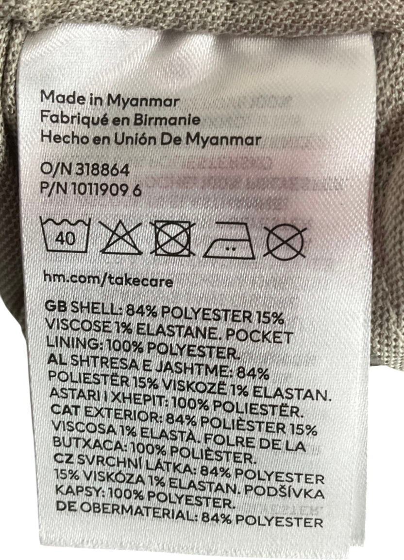 H&M Beige Tailored Trousers W32