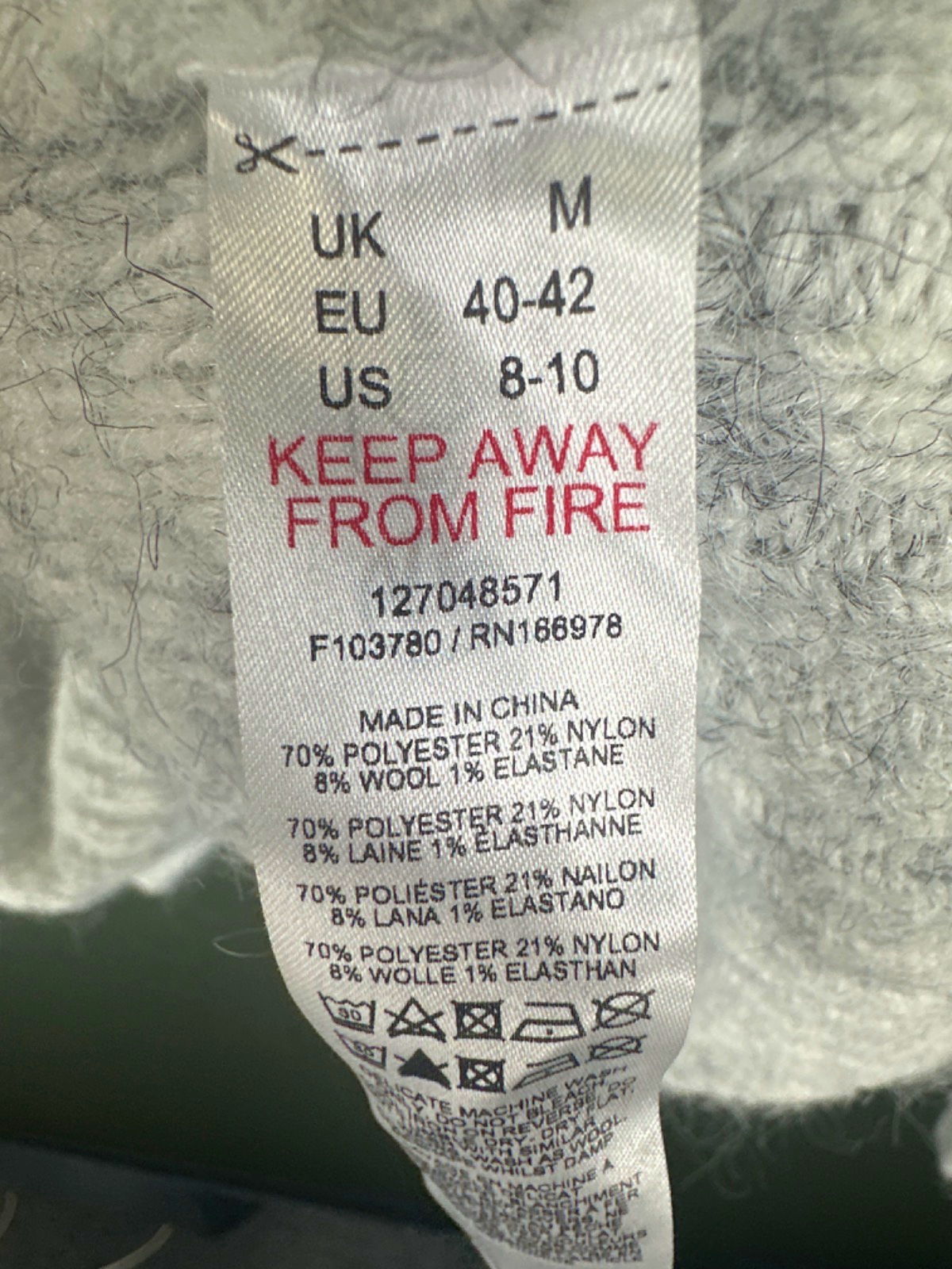 Topshop Grey Knitted Jumper UK M