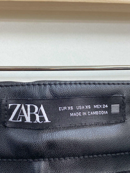 ZARA Black Faux Leather Pants XS