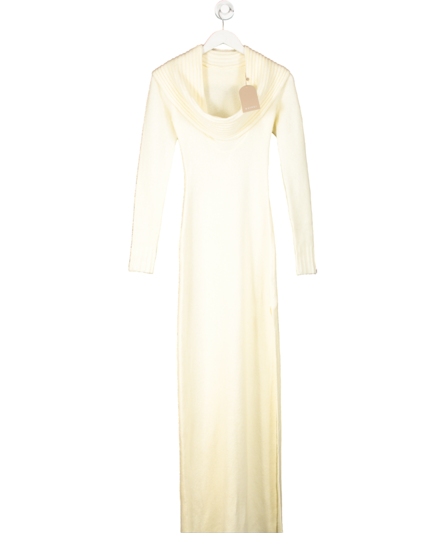 Meshki Cream Alessandra Reversible Knit Maxi Dress UK XS