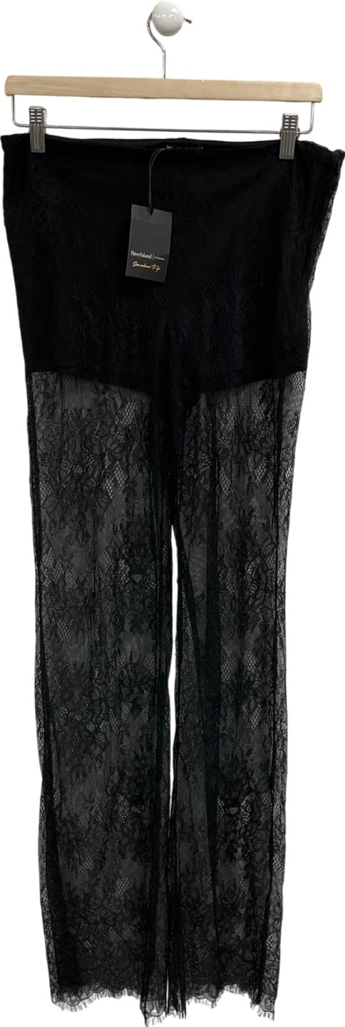 River Island Black Lace Trousers UK 8