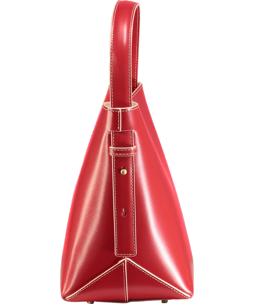 J McLaughlin Red Crawford Leather Bucket Bag One Size