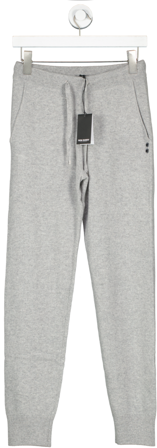 Ron Dorff Grey 100% Ultra-soft, Breathable Sports Cashmere Joggers UK XS